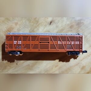 Burlington Orange Model Train Car N Scale